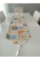 Amerikan Servis Takım Limon Desenli Runner Ranır