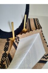 Etnik Bohem Desenli Runner & 6 Siyah Supla