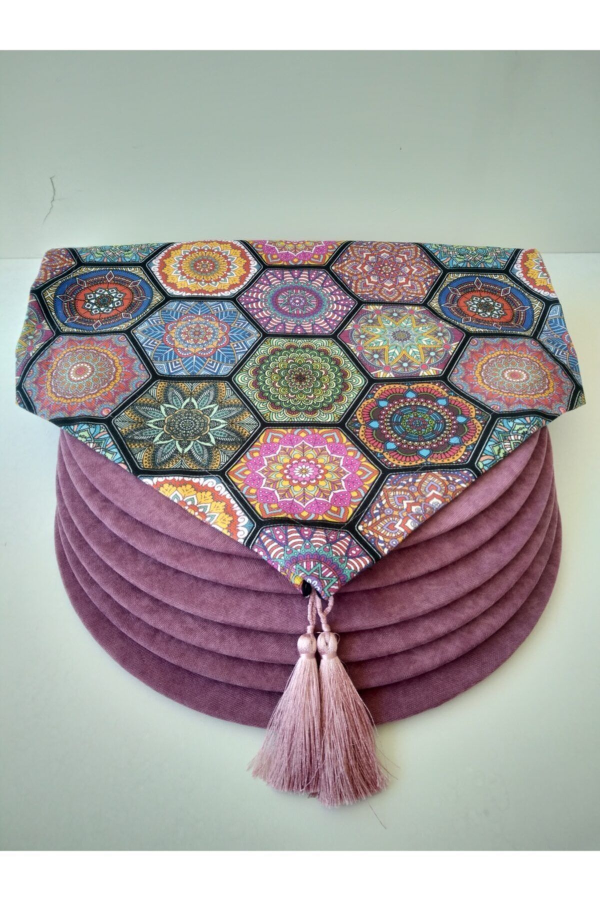 Petek Desenli Runner, 6 Pembe Renk Supla