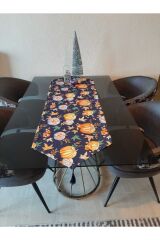 Kabak Desenli Runner, 6 Lacivert Renk Supla