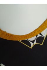 ervis Takım, Siyah-beyaz Yuvarlak Pano Desenli Runner, 4 Sarı Supla