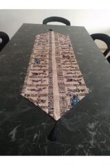 Amerikan Servis Çuval Baskı Zemin Üzeri Etnik Afrika Kadınlar Desenli Runner Masa Örtüsü