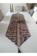 Amerikan Servis Çuval Baskı Zemin Üzeri Etnik Afrika Kadınlar Desenli Runner Masa Örtüsü