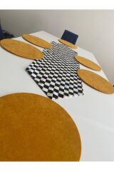 Amerikan Servis Takım (damalı Makkenzi Desen Baskılı Runner) 6 Sarı Supla