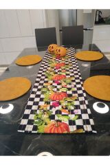 Amerikan Servis Damalı (makkenzi Bal Kabağı Desenli Runner) 4 Sarı Supla