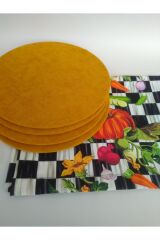 Amerikan Servis Damalı (makkenzi Bal Kabağı Desenli Runner) 4 Sarı Supla