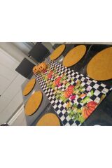 Amerikan Servis Damalı (makkenzi Bal Kabağı Desenli Runner) 6 Sarı Supla