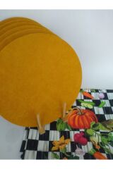 Amerikan Servis Damalı (makkenzi Bal Kabağı Desenli Runner) 6 Sarı Supla