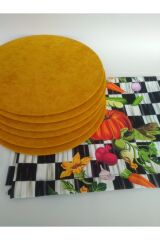 Amerikan Servis Damalı (makkenzi Bal Kabağı Desenli Runner) 6 Sarı Supla